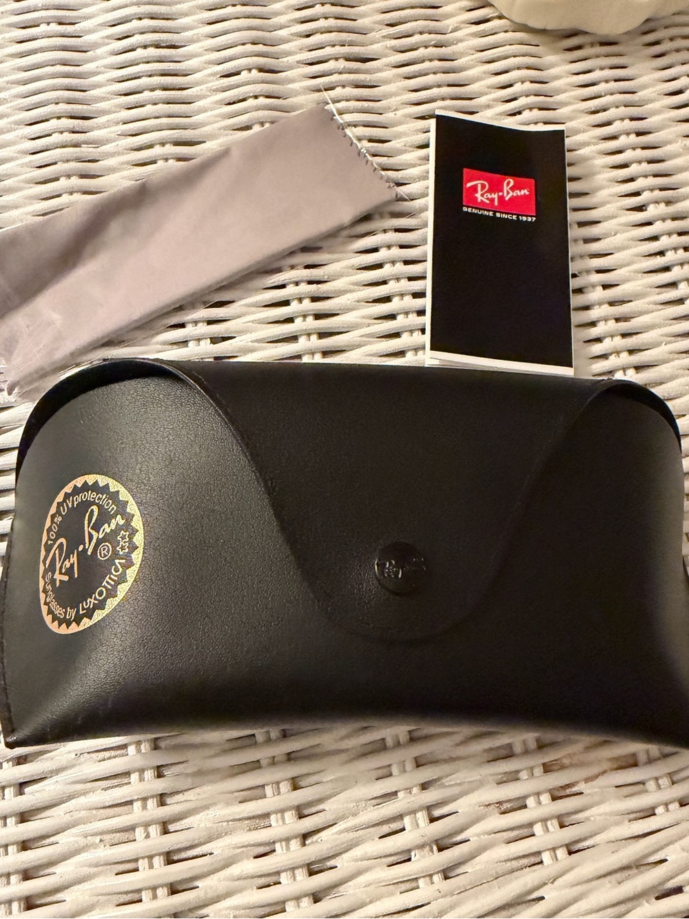 Ray-Ban Black Sunglasses Case with Gold Emblem